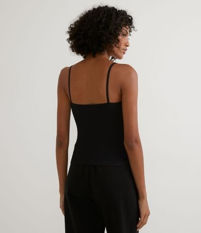 Blusa Musculosa en Poliamida Acanalada con Tirantes Finos 2