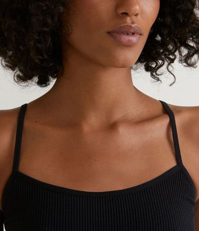 Blusa Musculosa en Poliamida Acanalada con Tirantes Finos 3