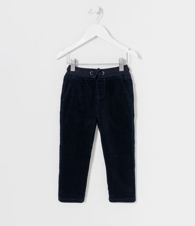 Pantalón en Terciopelo con Cintura Elástica Contrastante - Talle 01 a 03 años