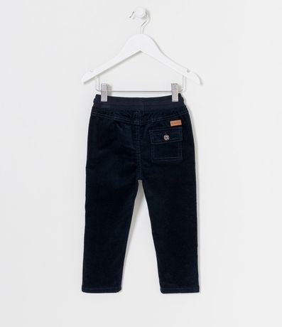 Pantalón en Terciopelo con Cintura Elástica Contrastante - Talle 01 a 03 años 2