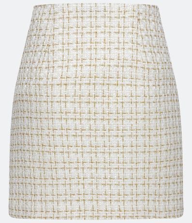 Pollera en Tweed Estampado con Botones y Mini Abertura Frontal 2