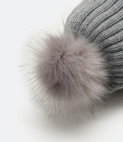 Gorro de Punto Acanalado con Pompón y Bajo Plegado 3