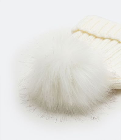 Gorro de Punto Acanalado con Pompón y Bajo Plegado 3