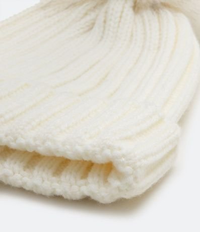 Gorro de Punto Acanalado con Pompón y Bajo Plegado 4