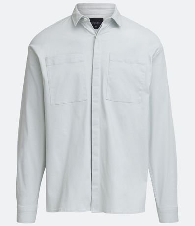 Camisa Oversized en Algodón con Manga Larga y Bolsillos 6