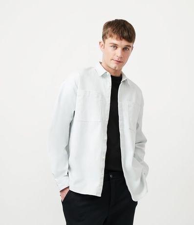 Camisa Oversized en Algodón con Manga Larga y Bolsillos