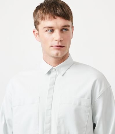 Camisa Oversized en Algodón con Manga Larga y Bolsillos 3