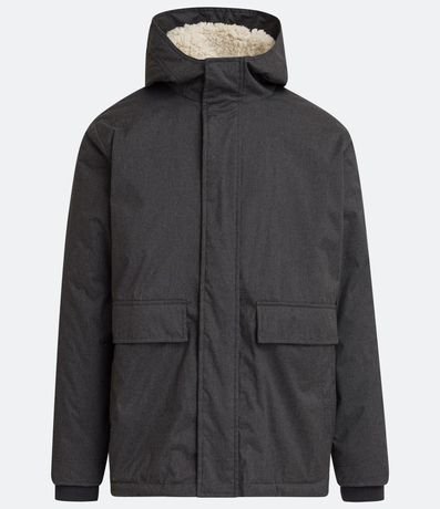 Campera Pesada con Capucha Bolsillos y Forro Sherpa 8