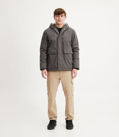 Campera Pesada con Capucha Bolsillos y Forro Sherpa 2