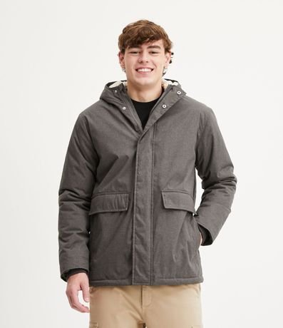 Campera Pesada con Capucha Bolsillos y Forro Sherpa 6