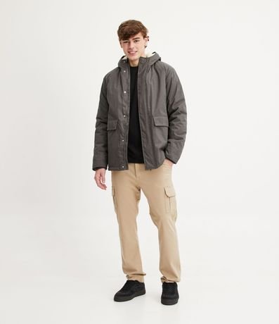 Campera Pesada con Capucha Bolsillos y Forro Sherpa 7