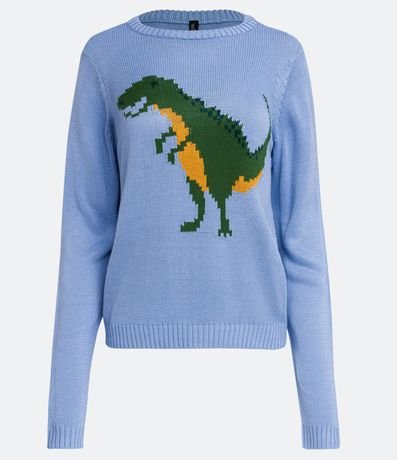 Suéter en Tejido de Punto con Cuello Redondo y Estampado de Dinosaurio 5