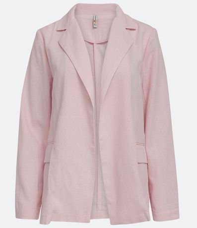 Blazer Alargado en Lino con Abertura Frontal Total 6