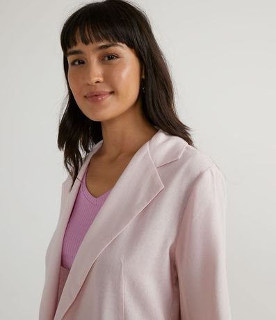 Blazer Alargado en Lino con Abertura Frontal Total 3