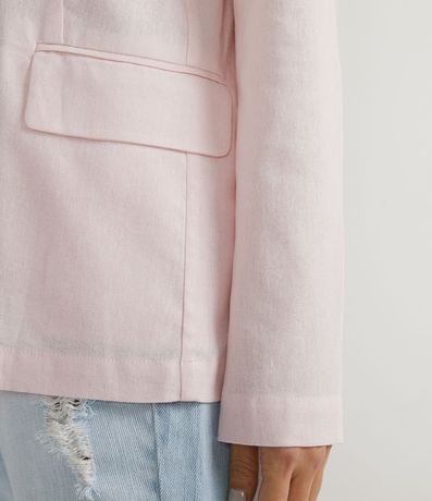 Blazer Alargado en Lino con Abertura Frontal Total 4