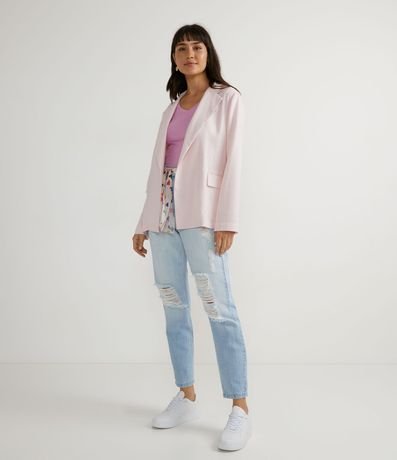 Blazer Alargado en Lino con Abertura Frontal Total 5