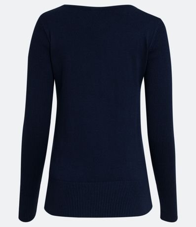 Suéter Alargado en Punto con Cuello Barco 7