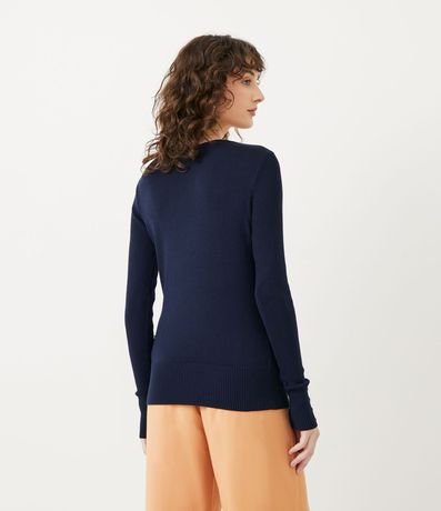 Suéter Alargado en Punto con Cuello Barco 3