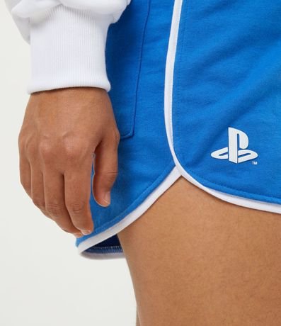 Short Runner en Algodón con Costura Contrastante y Estampado Playstation 4