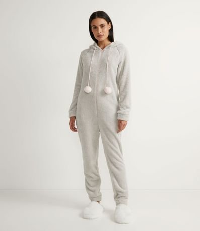 Pijama Mono en Fleece con Capucha de Gatito 1