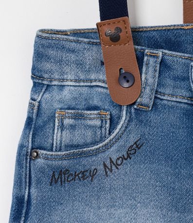 Bermuda Infantil Jean con Estampado Mickey y Tirantes - Tam 1 a 5 años 9
