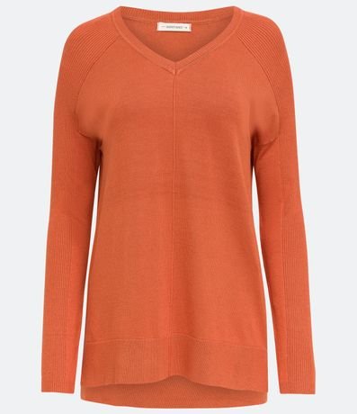 Blusa de Punto con Escote V Texturizada con Barra Mullet 6