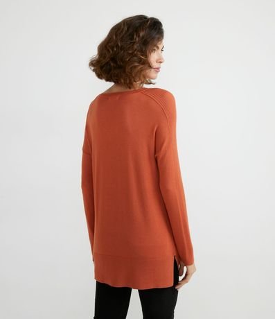 Blusa de Punto con Escote V Texturizada con Barra Mullet 2