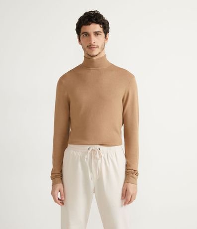 Buzo Slim Liso con Cuello Alto