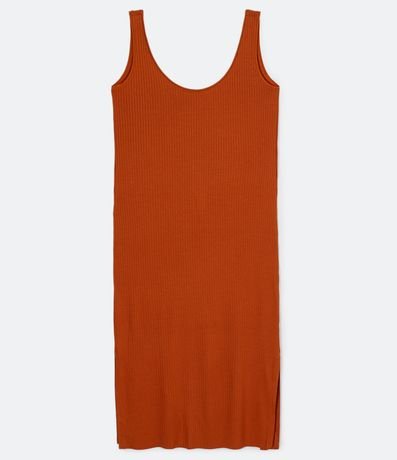 Vestido Midi en Viscosa Acanalado sin Mangas 7