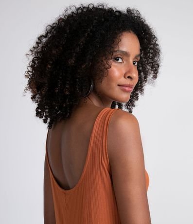 Vestido Midi en Viscosa Acanalado sin Mangas 6