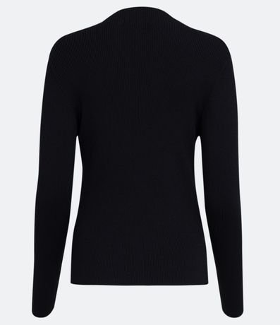 Blusa Básica en Tejido de Punto Acanalada con Cuello Alto 6