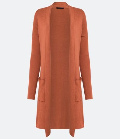 Cardigan Alargado Básico de Punto con Bolsillos 6