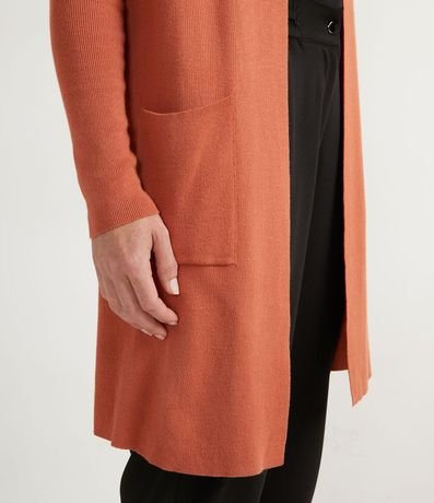 Cardigan Alargado Básico de Punto con Bolsillos 5