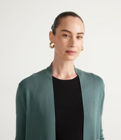 Cardigan Alargado Básico de Punto con Bolsillos 5