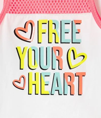 Blusa Infantil Musculosa con Malla y Estampado Free Your Heart - Talle 5 a 14 años 3