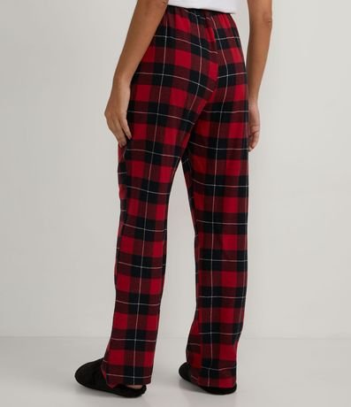 Pantalón de Pijama en Franela Cuadrillé con Cintura Elástica 2