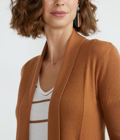 Cardigan Alargado de Punto Texturizado con Abertura Total 3