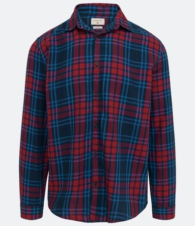 Camisa Comfort de Cuadros en Franela con Manga Larga 6