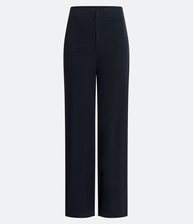 Pantalón Pantalona en Viscosa Acanalada sin Estampado 1