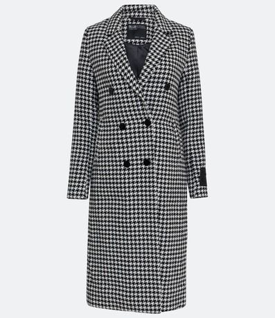 Campera Alargado en Polivelour en Cuadrillé Pied-de-Poule 5