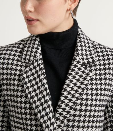 Campera Alargado en Polivelour en Cuadrillé Pied-de-Poule 4