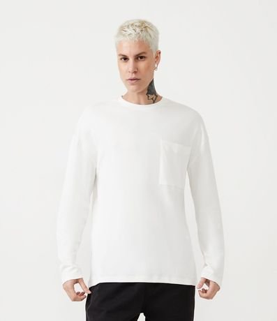 Remera en Algodón Manga Larga con Bolsillo