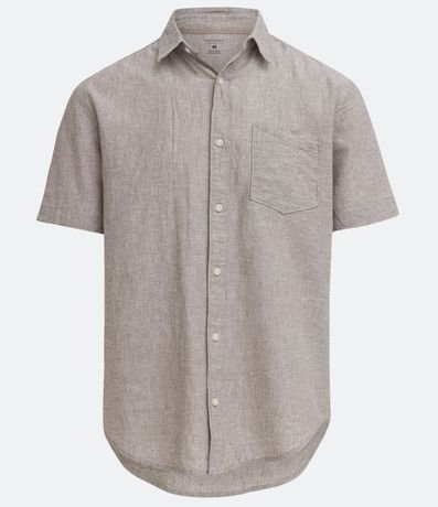 Camisa Comfort Básica en Lino con Bolsillo Delantero 4
