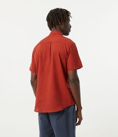 Camisa Comfort Básica en Lino con Bolsillo Delantero 3
