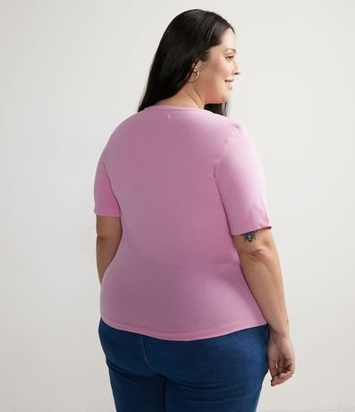 Blusa Básica en Algodón con Cuello V Curve & Plus Size 2