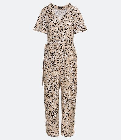 Mono en Viscosa con Estampado Animal Print Jaguar y Cinturón 7