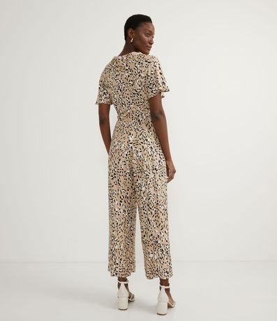 Mono en Viscosa con Estampado Animal Print Jaguar y Cinturón 2