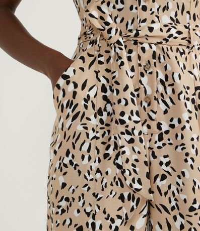 Mono en Viscosa con Estampado Animal Print Jaguar y Cinturón 5
