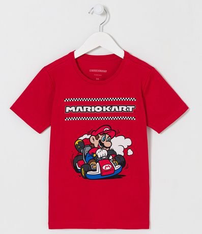 Remera Infantil Manga Corta en Algodón con Estampado Mario Kart 1