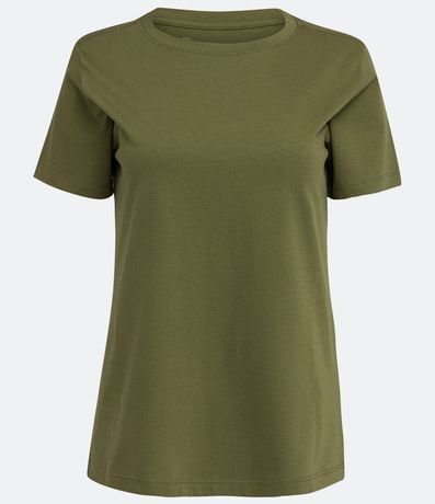 Blusa Alargada Básica en Algodón con Cuello Redondo y Manga Corta 5